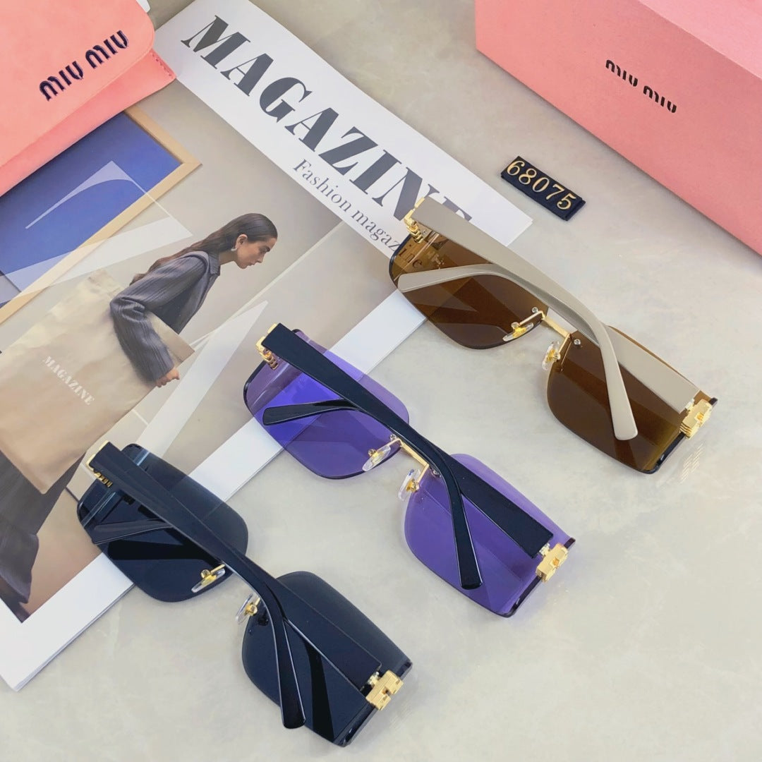 LOGO SQUARE SUNGLASSES 499927 IN METAL