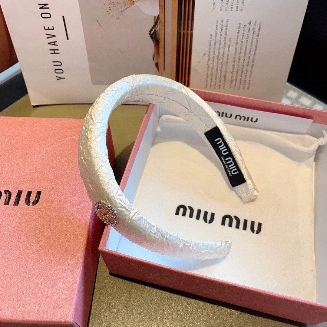 THICK HEADBAND IN WHITE FABRIC 432778