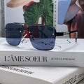 RECTANGULAR FRAME SUNGLASSES 576873 IN METAL